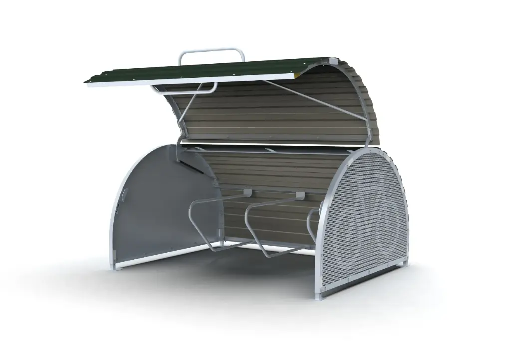 [CHUS14-5] Bikehangar - 6 space (galvanised and powdercoated green) [CHUS14-5] 