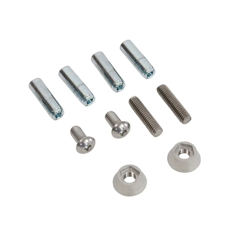 [26270] For temporary use: 3/8-16 x.75" Bolts |3/8-16 x1.5" Studs|3/8-16" Concave Square Tamper Nuts, qty 4 (with security nut) *requires SKU 26268 tool kit to install [26270] 